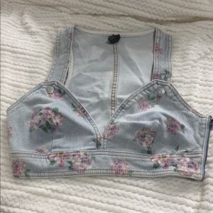 Wild Fable Floral Denim Crop Top